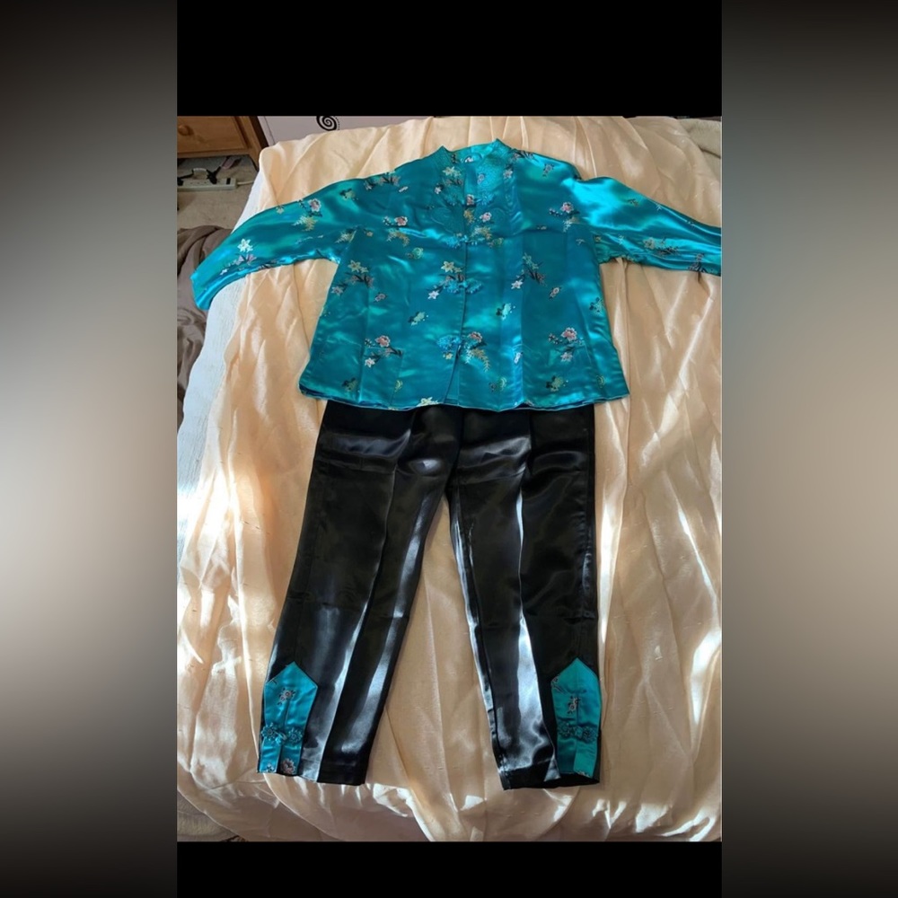 1950s Silk Brocade Chinese Lounge Set Sz M